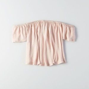 American Eagle Off the Shoulder Pink Top
